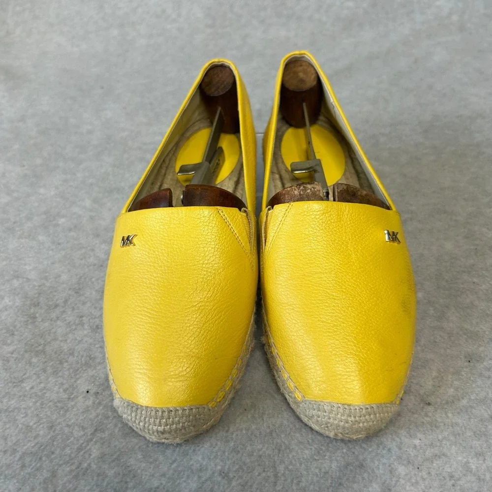 Michael Kors‎ Women's Yellow Leather Espadrille Slip On Loafers Casual Shoes
